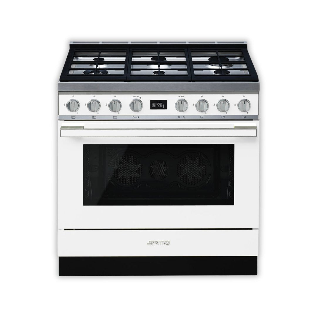 SMEG Portofino 90cm cooker with Multifunction Pyrolytic Oven CPF9GP - Carvers Interiors - Carvers Interior