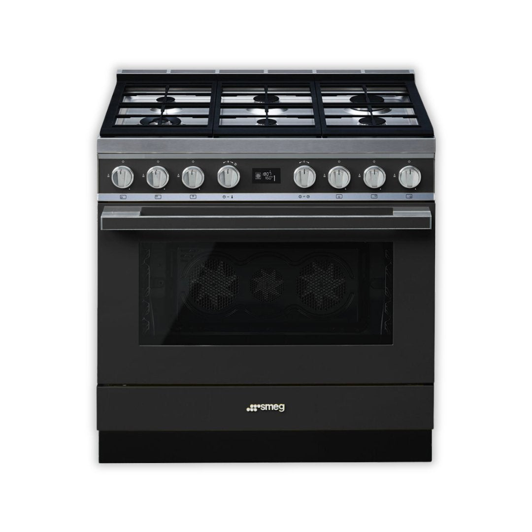 SMEG Portofino 90cm cooker with Multifunction Pyrolytic Oven CPF9GP - Carvers Interiors - Carvers Interior