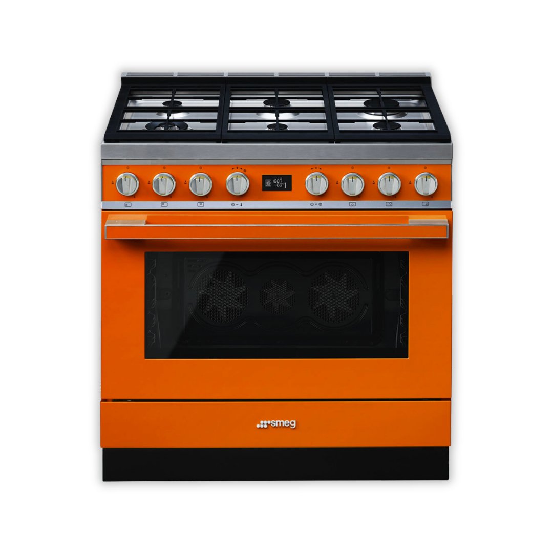 SMEG Portofino 90cm cooker with Multifunction Pyrolytic Oven CPF9GP - Carvers Interiors - Carvers Interior