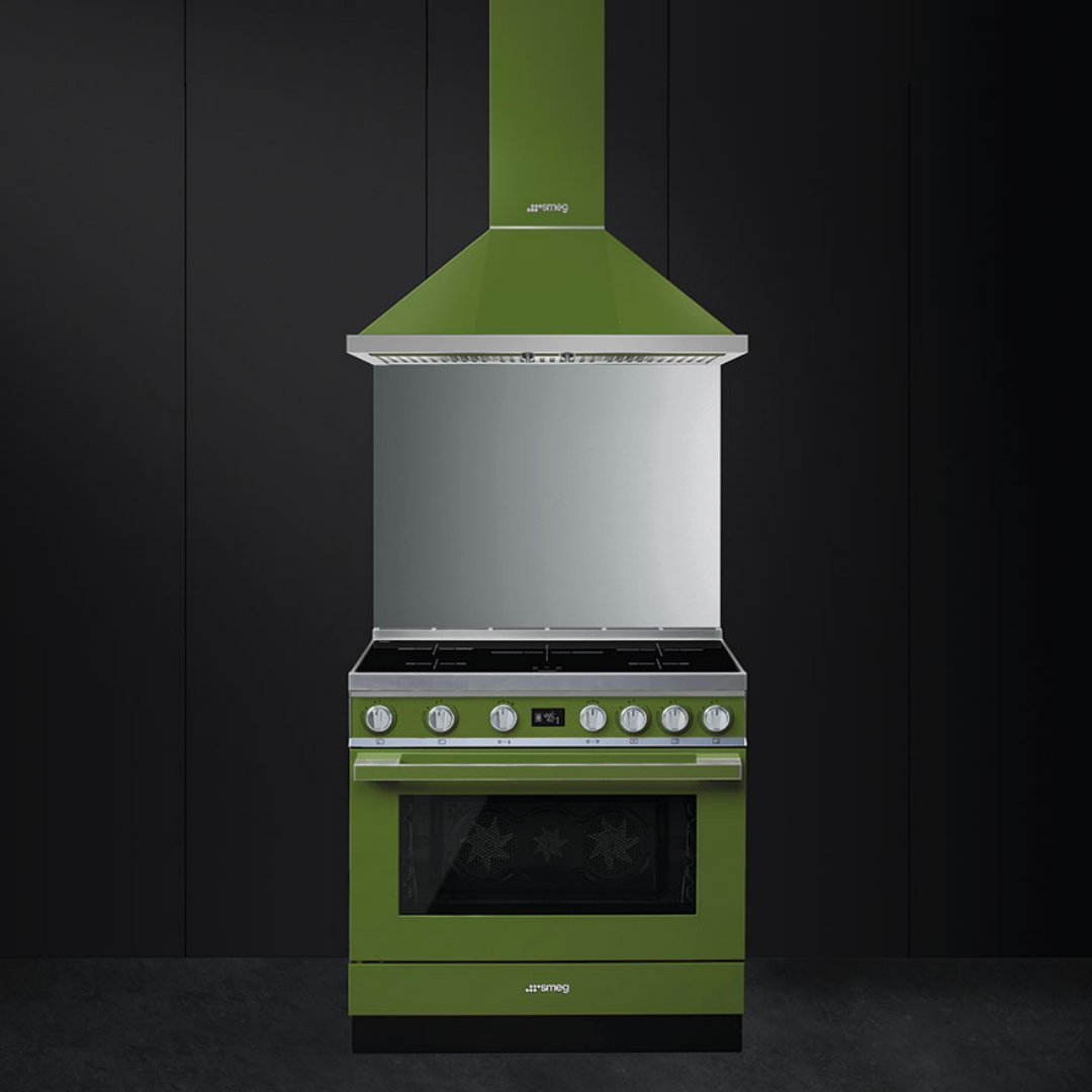 SMEG Portofino 90cm Induction Range Cooker - Olive Green - Carvers Interiors - Carvers Interior