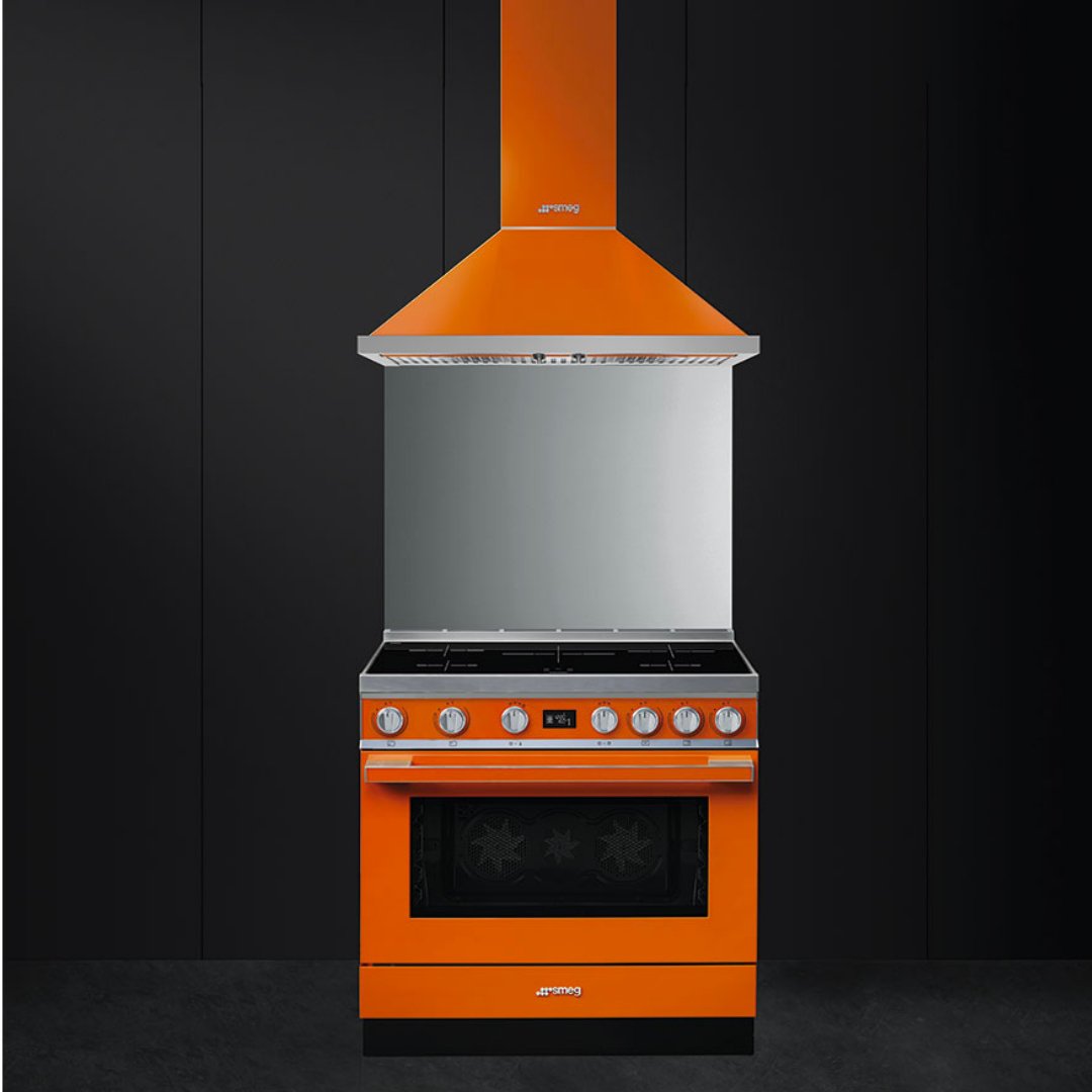 SMEG Portofino 90cm Induction Range Cooker - Orange - Carvers Interiors - Carvers Interior