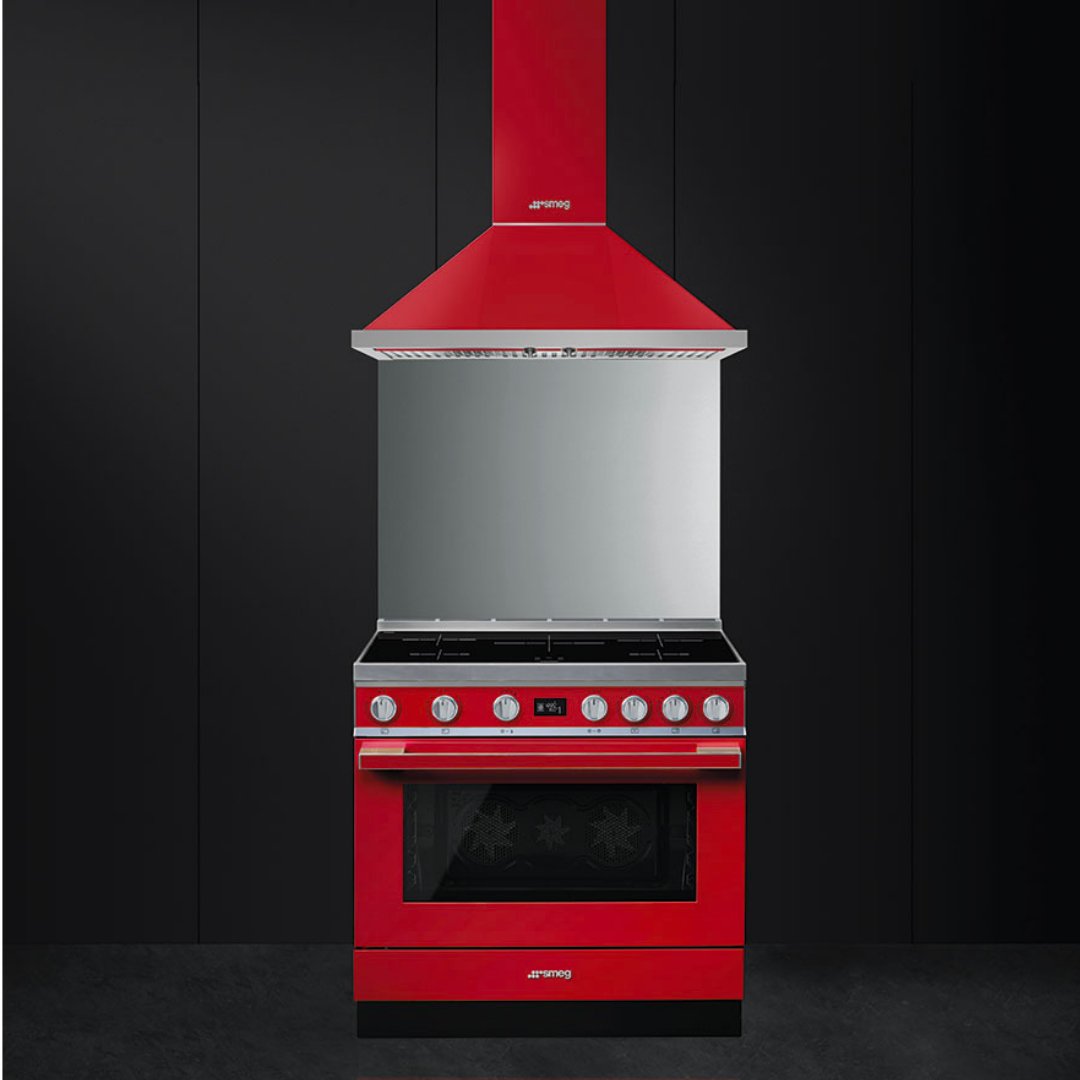 SMEG Portofino 90cm Induction Range Cooker - Red - Carvers Interiors - Carvers Interior