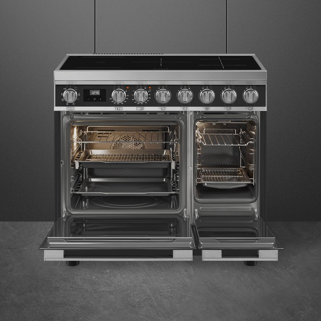 Smeg Portofino 90cm Induction Range Cooker - Two Ovens - Anthracite - Carvers Interiors - Carvers Interior