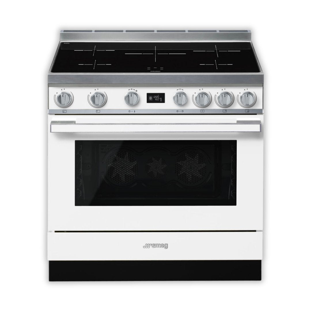 SMEG Portofino 90cm Induction Range Cooker - White - Carvers Interiors - Carvers Interior