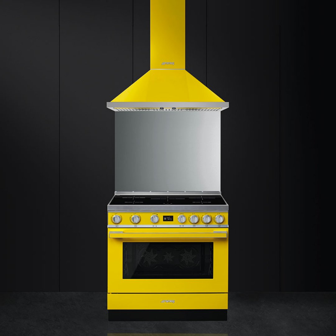 SMEG Portofino 90cm Induction Range Cooker - Yellow - Carvers Interiors - Carvers Interior