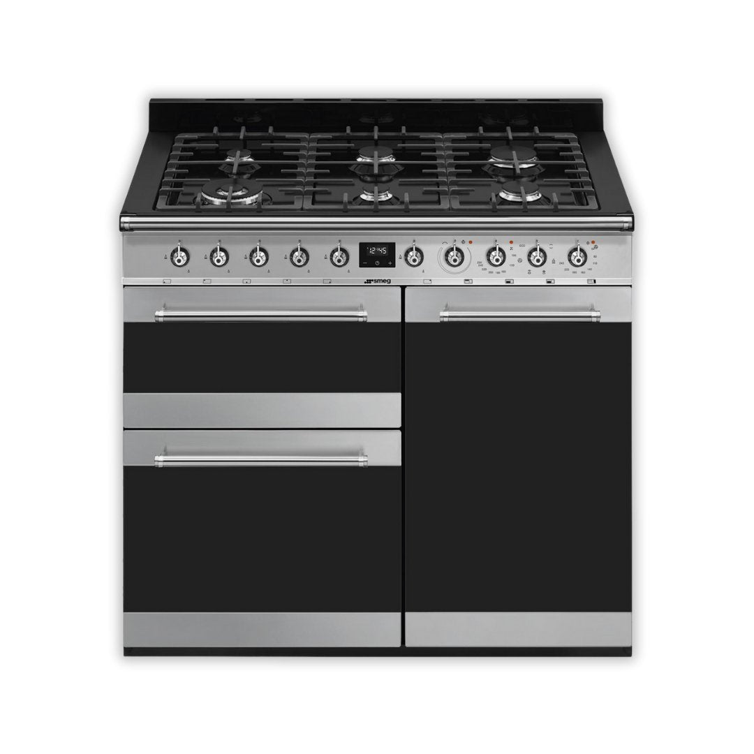 SMEG Symphony 90cm Duel Fuel Cooker with Eclipse Glass SY93 - 1 - Carvers Interiors - Carvers Interior