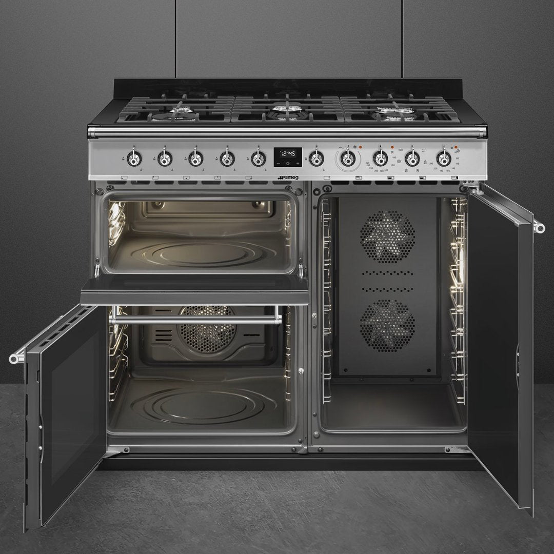 SMEG Symphony 90cm Duel Fuel Cooker with Eclipse Glass SY93 - 1 - Carvers Interiors - Carvers Interior