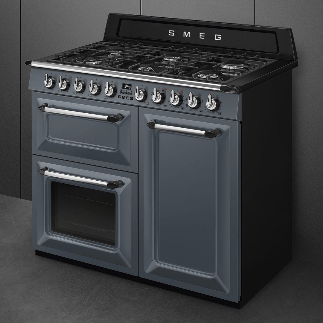 SMEG Victoria 100cm Dual Fuel cooker TR103 - Slate Grey - Carvers Interiors - Carvers Interior