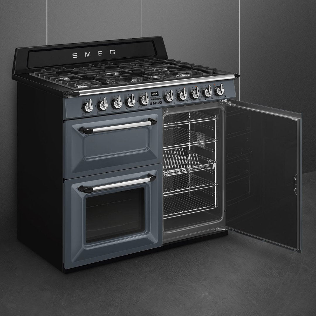 SMEG Victoria 100cm Dual Fuel cooker TR103 - Slate Grey - Carvers Interiors - Carvers Interior