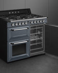 SMEG Victoria 100cm Dual Fuel cooker TR103 - Slate Grey - Carvers Interiors - Carvers Interior