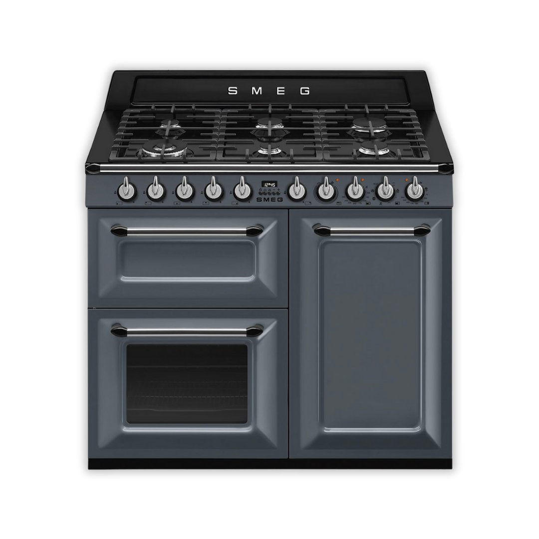 SMEG Victoria 100cm Dual Fuel cooker TR103 - Slate Grey - Carvers Interiors - Carvers Interior