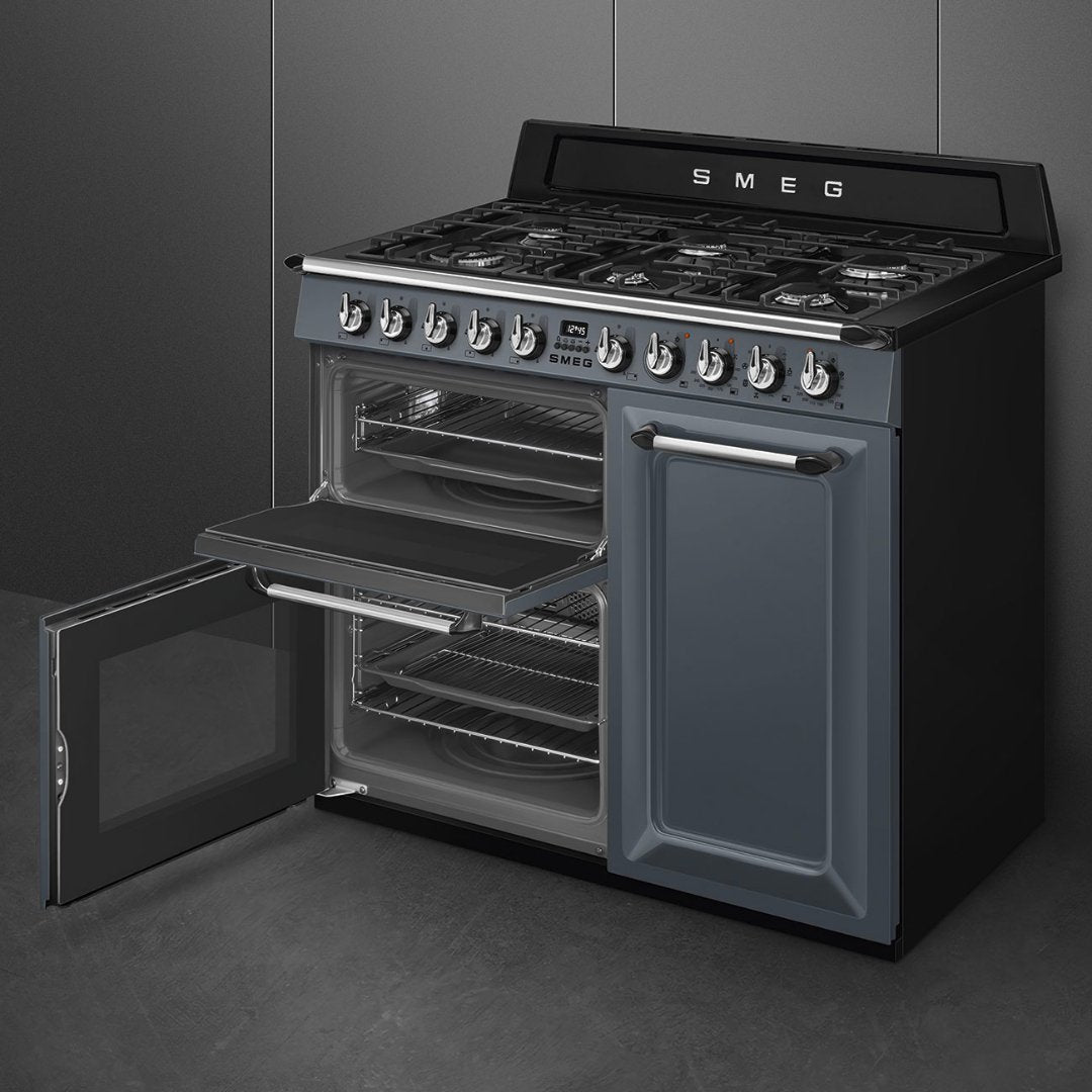 SMEG Victoria 100cm Dual Fuel cooker TR103 - Slate Grey - Carvers Interiors - Carvers Interior