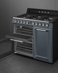 SMEG Victoria 100cm Dual Fuel cooker TR103 - Slate Grey - Carvers Interiors - Carvers Interior