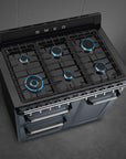 SMEG Victoria 100cm Dual Fuel cooker TR103 - Slate Grey - Carvers Interiors - Carvers Interior