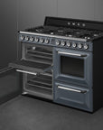 SMEG Victoria 110cm Dual Fuel Range cooker - Slate Grey - Available Now - Carvers Interiors - Carvers Interior