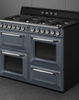 SMEG Victoria 110cm Dual Fuel Range cooker - Slate Grey - Available Now - Carvers Interiors - Carvers Interior