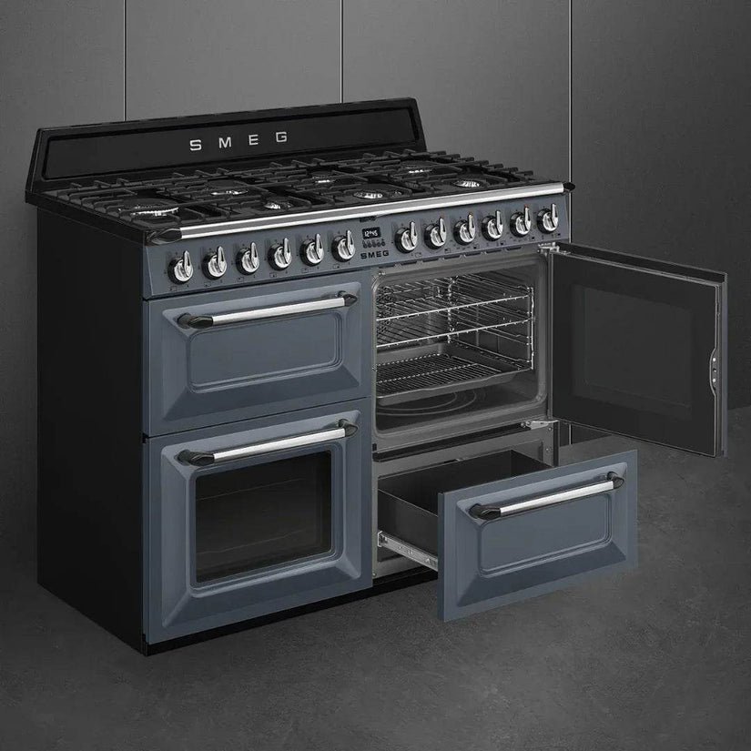 Ex-Display - SMEG Victoria 110cm Dual Fuel Range cooker-Slate Grey - Carvers Interiors - Cookers and Bathroom Showroom Wolverhampton