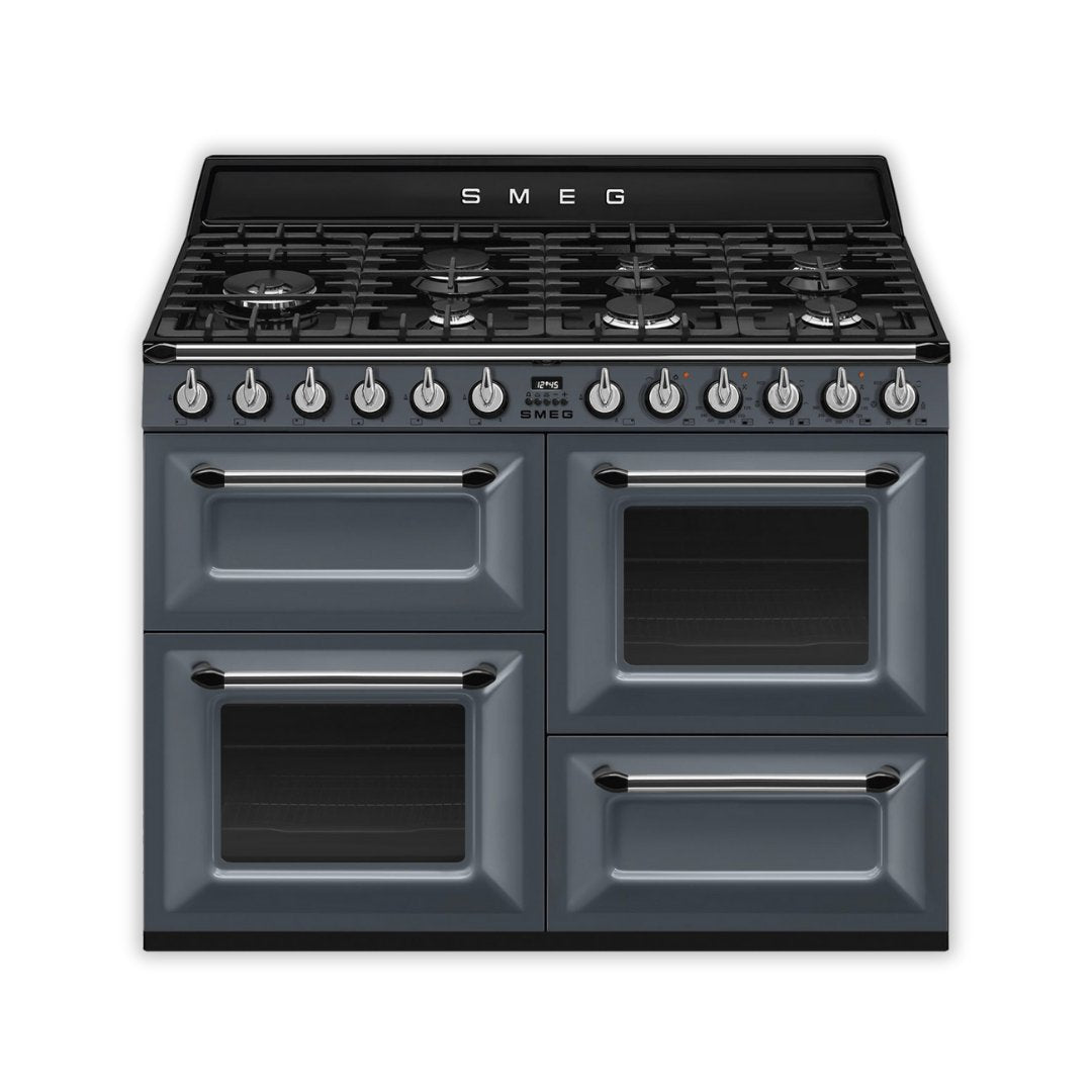 SMEG Victoria 110cm Dual Fuel Range cooker - Slate Grey - Available Now - Carvers Interiors - Carvers Interior