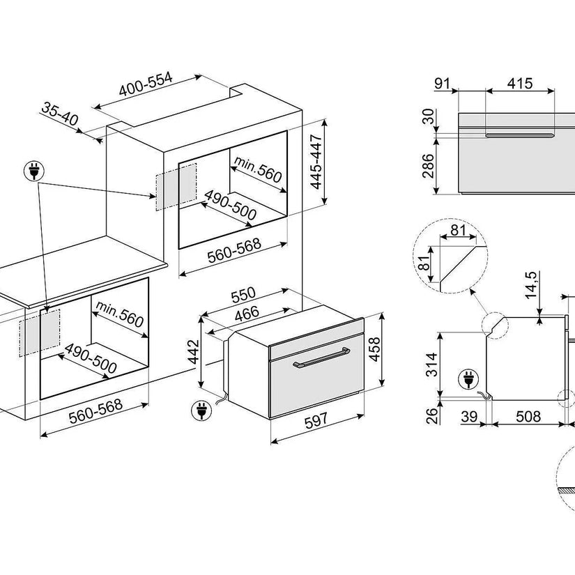 Smeg Victoria 45cm Compact Built-In Oven & Combi Microwave - Carvers Interiors - Cookers and Bathroom Showroom Wolverhampton