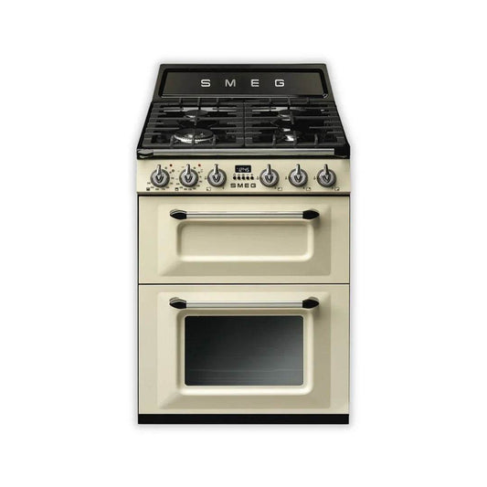Ex-Display - SMEG Victoria 60cm Dual Fuel Range Cooker TR62-Gloss Cream - Carvers Interiors - Cookers and Bathroom Showroom Wolverhampton