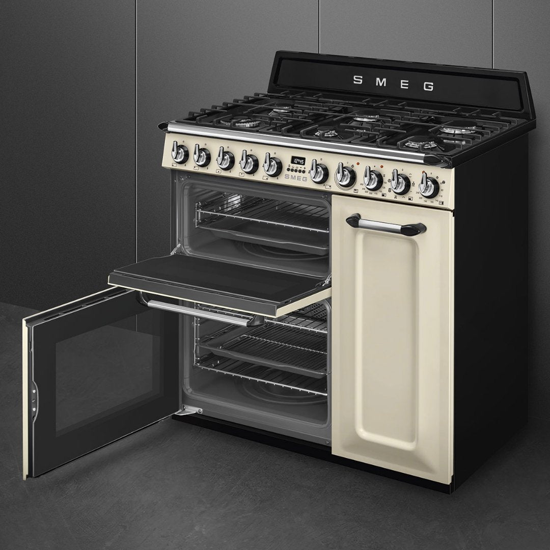 SMEG Victoria 90cm Dual Fuel Range Cooker - Cream - Carvers Interiors - Carvers Interior