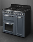 SMEG Victoria 90cm Dual Fuel Range Cooker - Slate Grey - Carvers Interiors - Carvers Interior