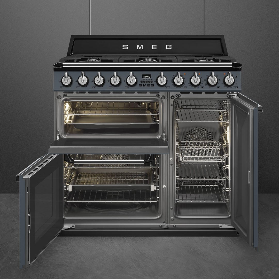 SMEG Victoria 90cm Dual Fuel Range Cooker - Slate Grey - Carvers Interiors - Carvers Interior