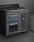 SMEG Victoria 90cm Dual Fuel Range Cooker - Slate Grey - Carvers Interiors - Carvers Interior