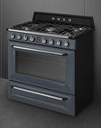 SMEG Victoria 90cm Duel Fuel Cooker - Slate Grey - Carvers Interiors - Carvers Interior